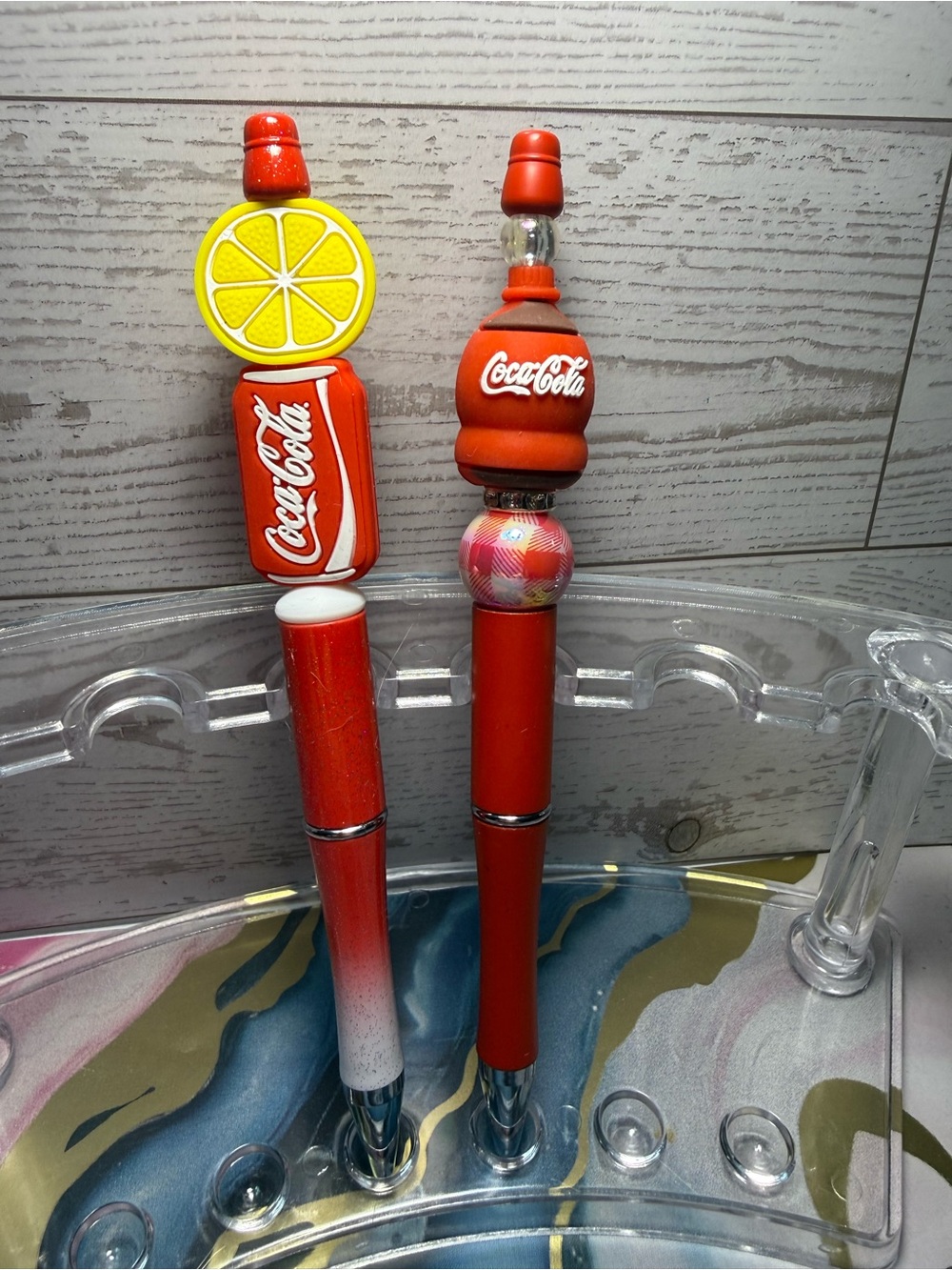 New Beaded Coke Themed Pen Set